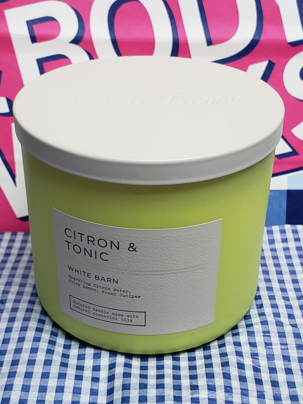 BBW Citron & Tonic Solid Yellow Jar Large 3 Wick Candle Home Fragrance Decor
